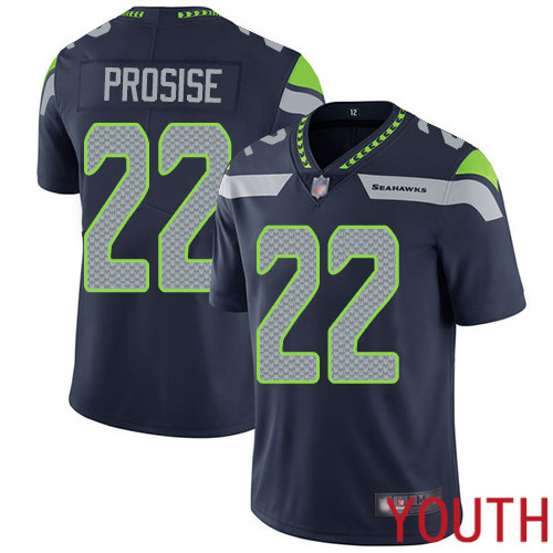 Seattle Seahawks Limited Navy Blue Youth C. J. Prosise Home Jersey NFL Football 22 Vapor Untouchable